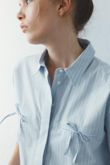 CAMISA LAZOS - Azul claro de Zara