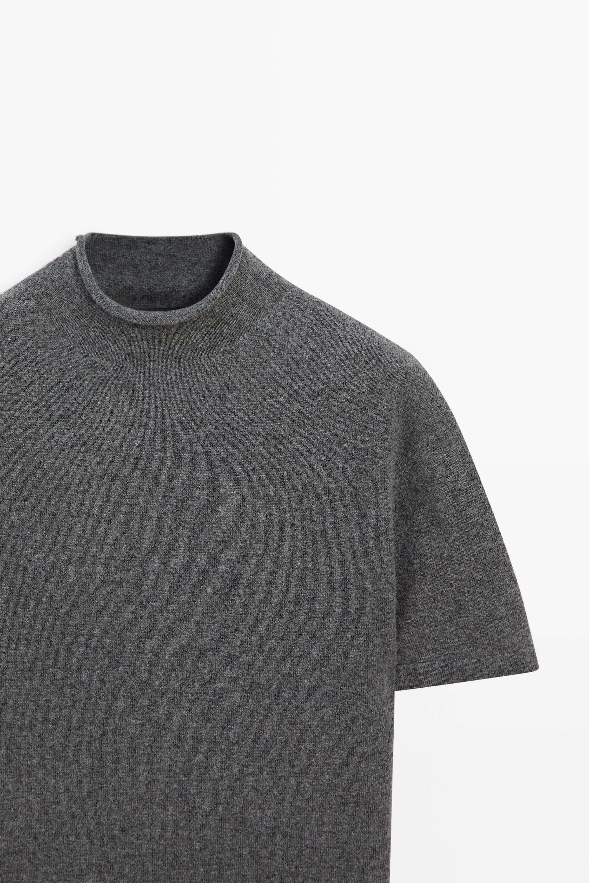 Pull en maille à col montant mélange de laine