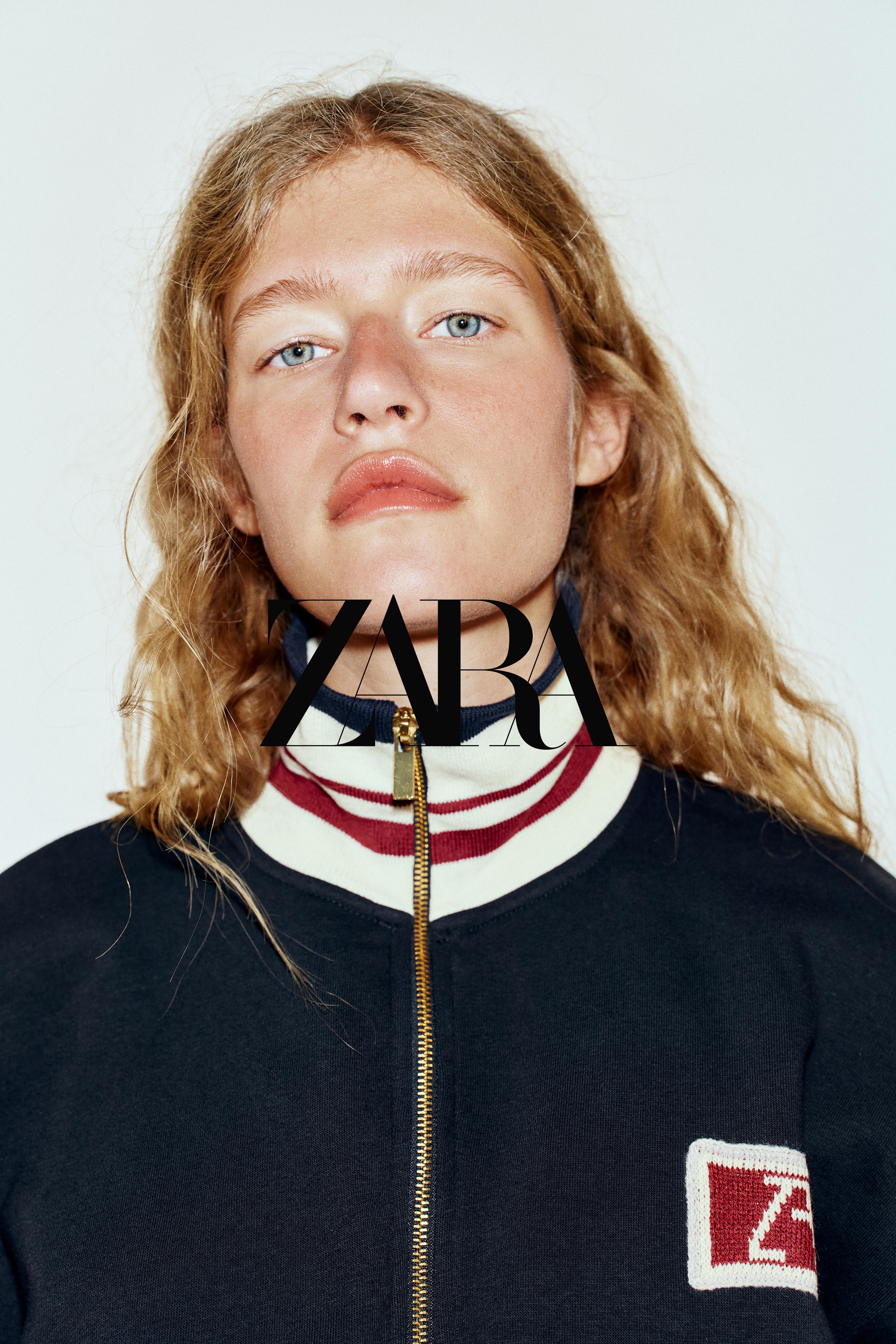 Za Embroidered Sweatshirt Jacket by Zara