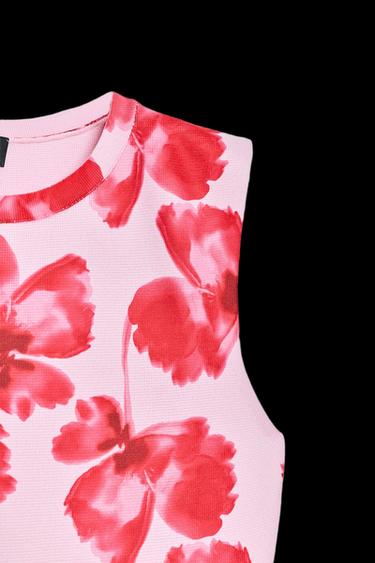 JACQUARD FLORAL KNIT MINI DRESS - Pink by Zara - Image 2