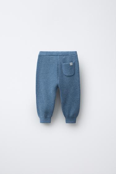KNITTED JOGGERS - Blue by Zara - Image 1