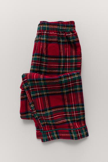 AGES 6-14 / FLANNEL CHECK PYJAMAS - Red by Zara