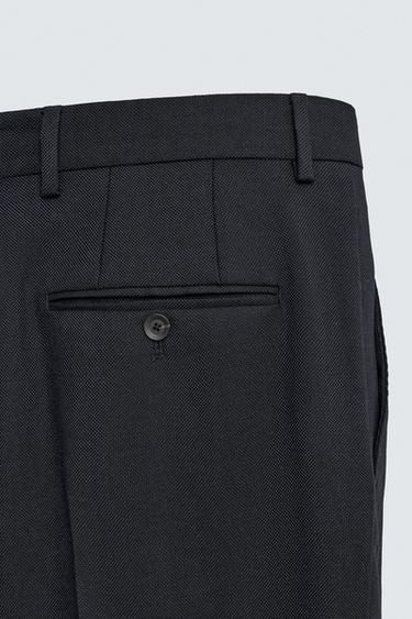 REGULAR FIT SUIT TROUSERS - Navy blue by Zara - Image 7