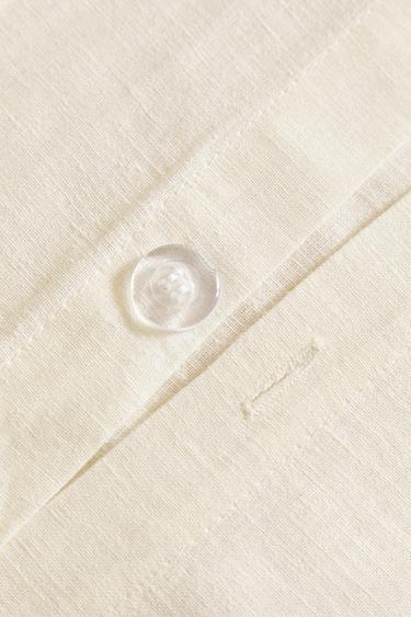 Zara BOŽIĆNA LANENA NAVLAKA ZA POPLUN S OBRUBOM – Ekru