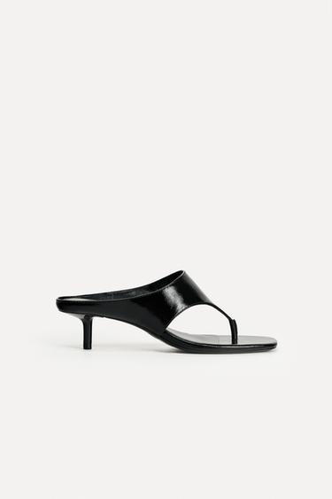 LEATHER HIGH-HEEL SANDALS 50TH ANNIVERSARY - Black by Zara - Image 4
