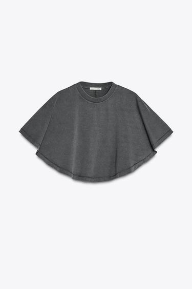 CAMISETA CAPA EFECTO LAVADO - Gris oscuro de Zara - Imagen 0