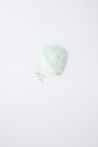 STRICKMÜTZE AUS BAUMWOLLE UND SEIDE - Pastellgrün von Zara - Bild 0