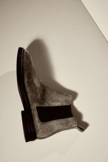 LEATHER CHELSEA BOOTS - Taupe Grey by Zara