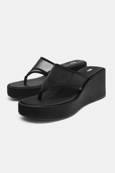 MESH STRAP WEDGES - Black by Zara - Image 2