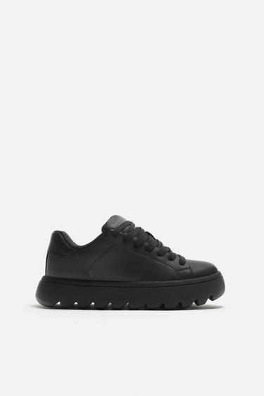 Zara THICK-SOLED SNEAKERS - Black