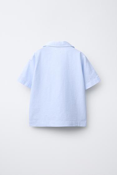 SEERSUCKER STRIPE SHIRT - Sky blue by Zara - Image 1