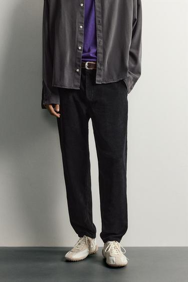 CARROT-FIT CORDUROY PANTS — Black 2