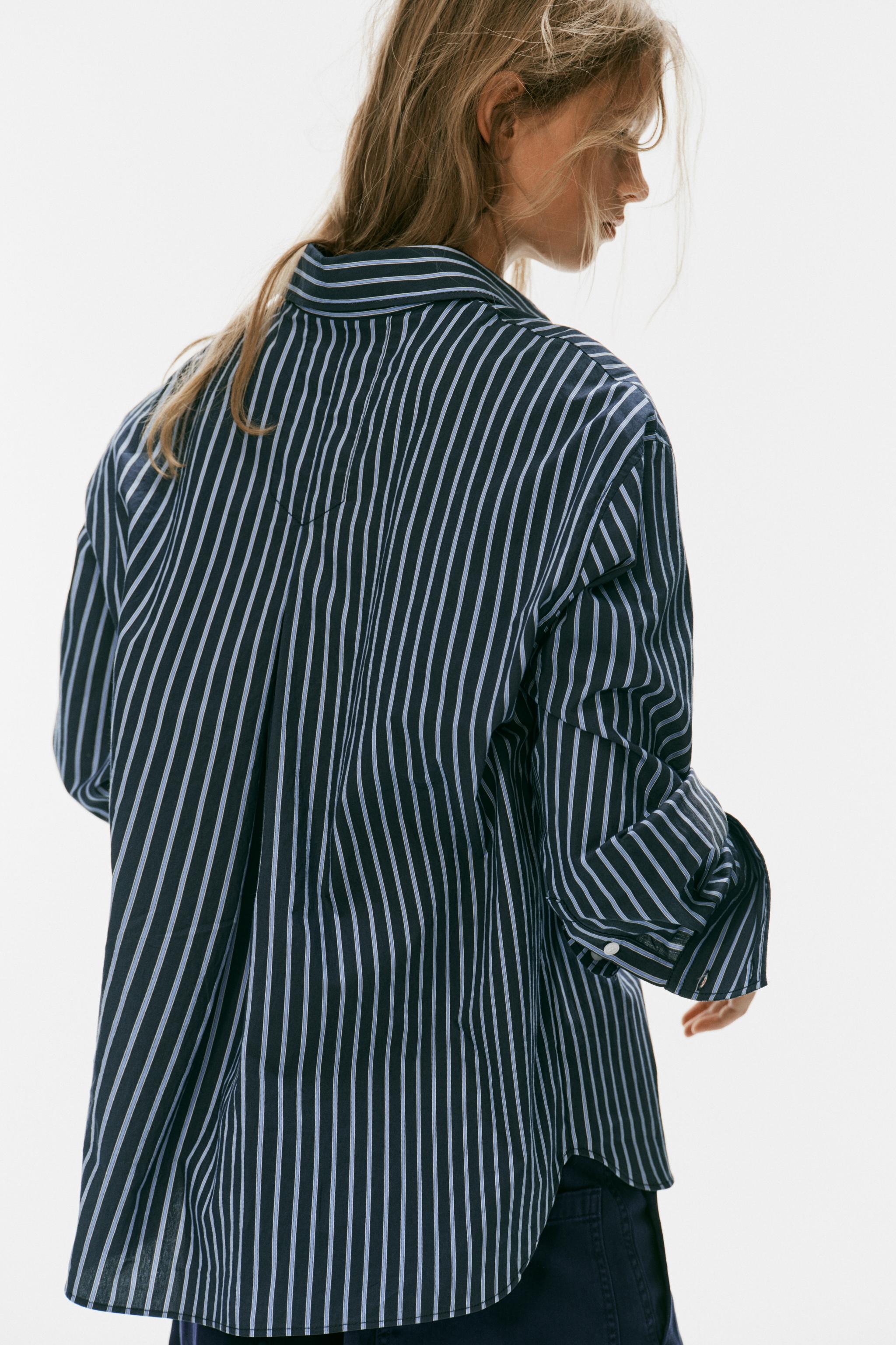 STRIPED OVERSIZE POPLIN SHIRT
