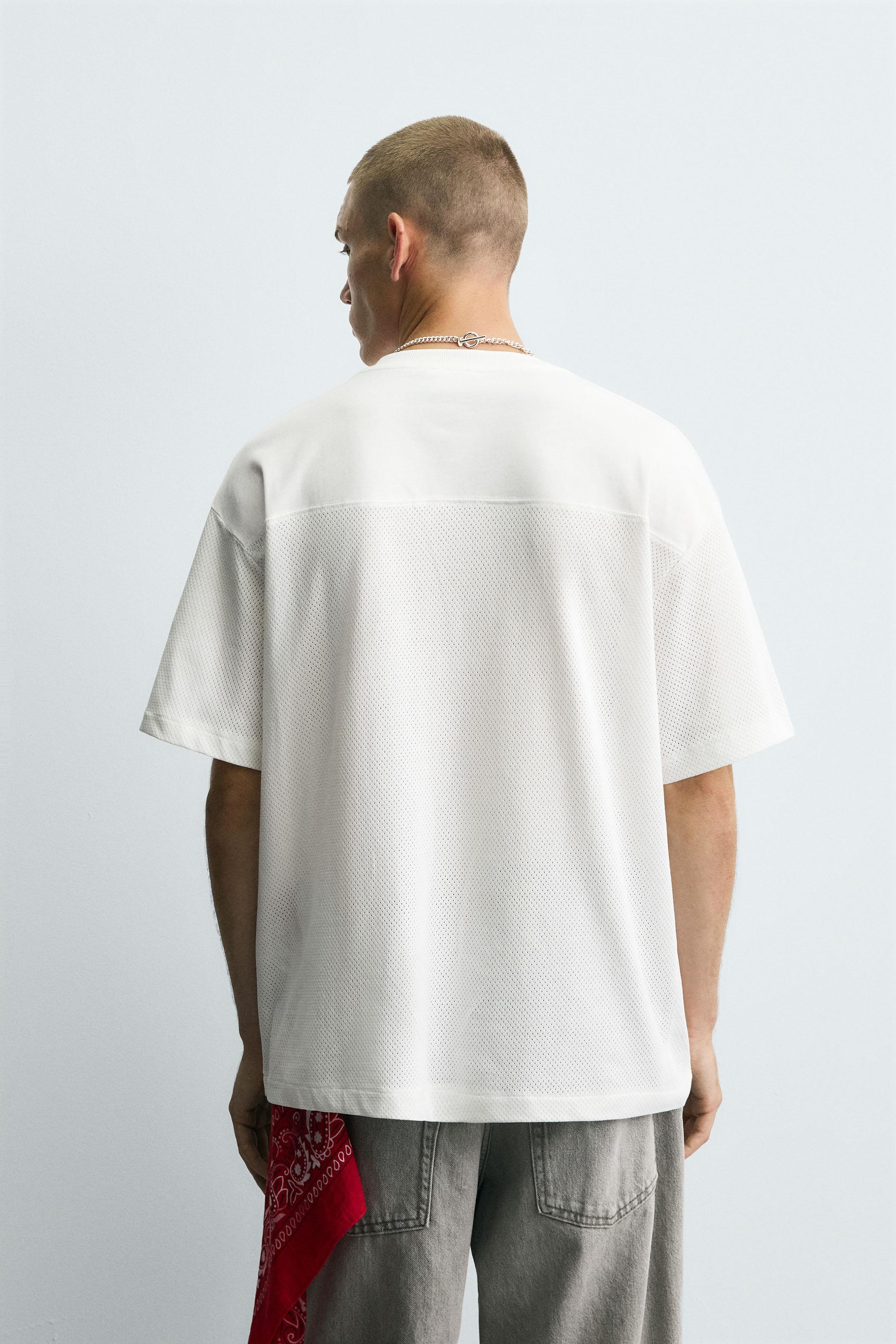 スペイン発送 ZARA コンビ刺繍Tシャツ カジュアル ホワイト 新作 カットワーク刺繍シャツ - ホワイト | ZARA Japan / 日本