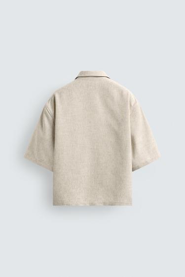 CHEMISE COUPE BOXY STRUCTURÉE - Beige clair de Zara - Image 7