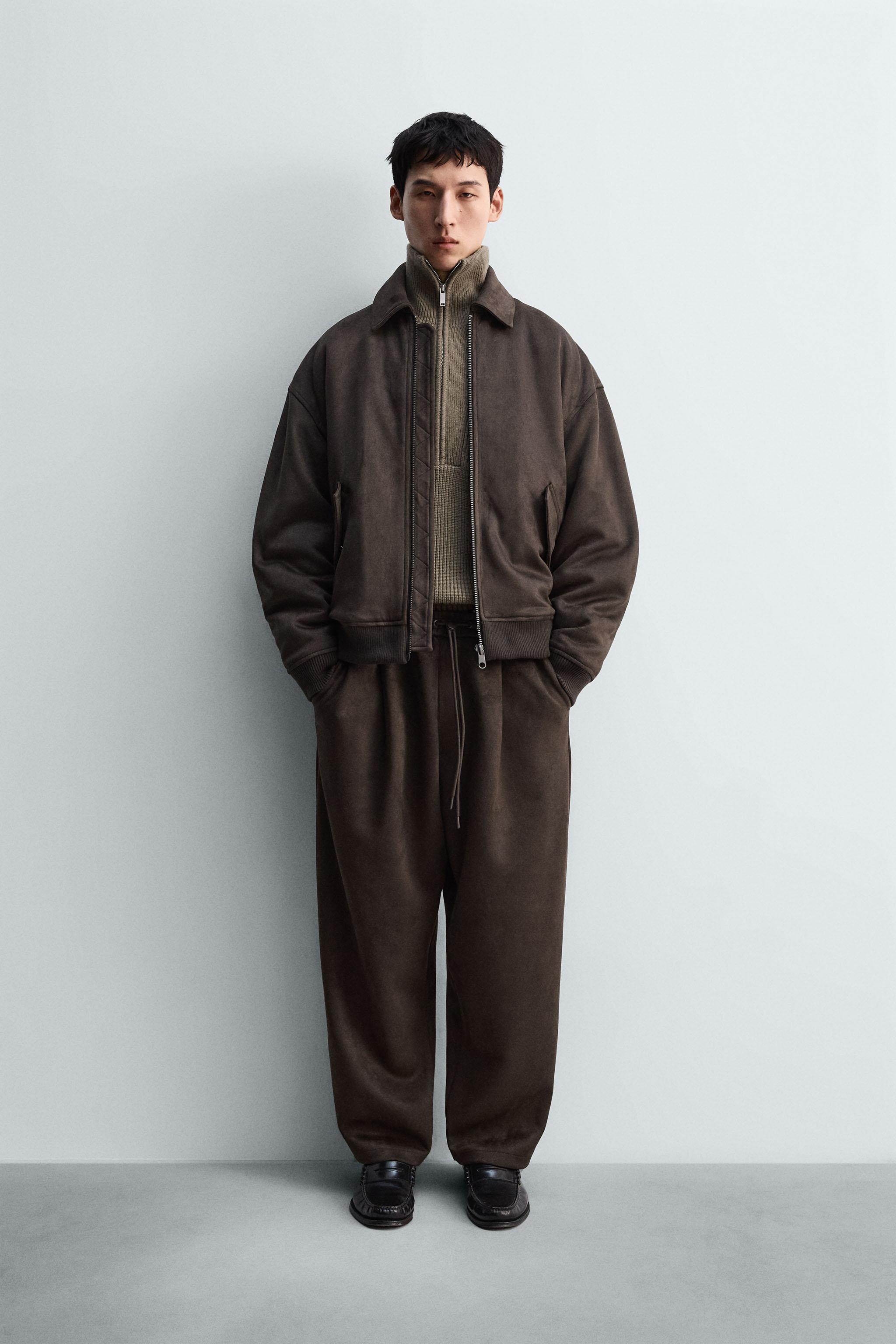 フェイクスエードプリーツパンツ - ブラウン | ZARA Japan / 日本 フェイクスエードプリーツパンツ - ブラウン | ZARA Japan / 日本