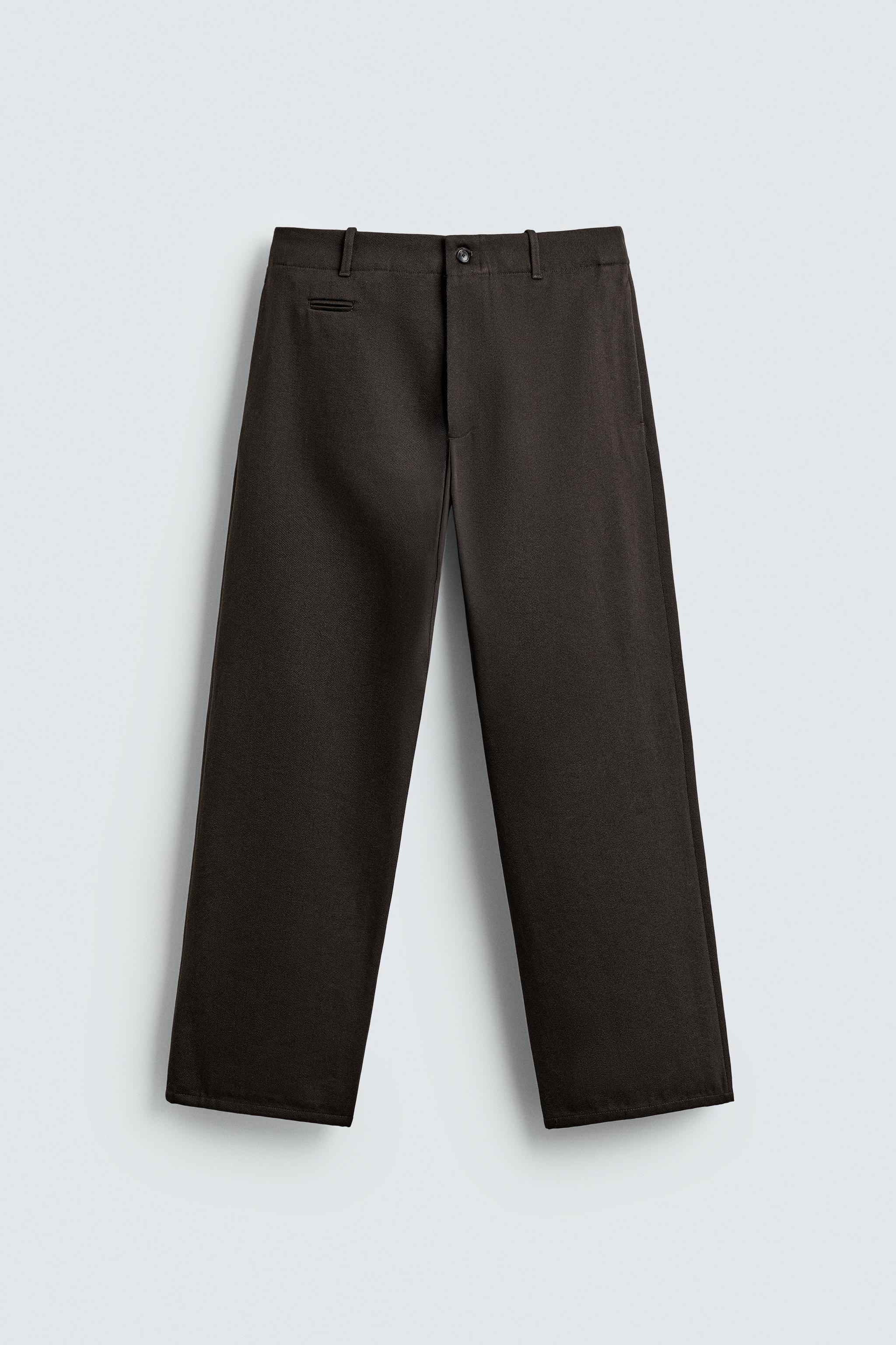 TEXTURED WOOL - COTTON PANTS
