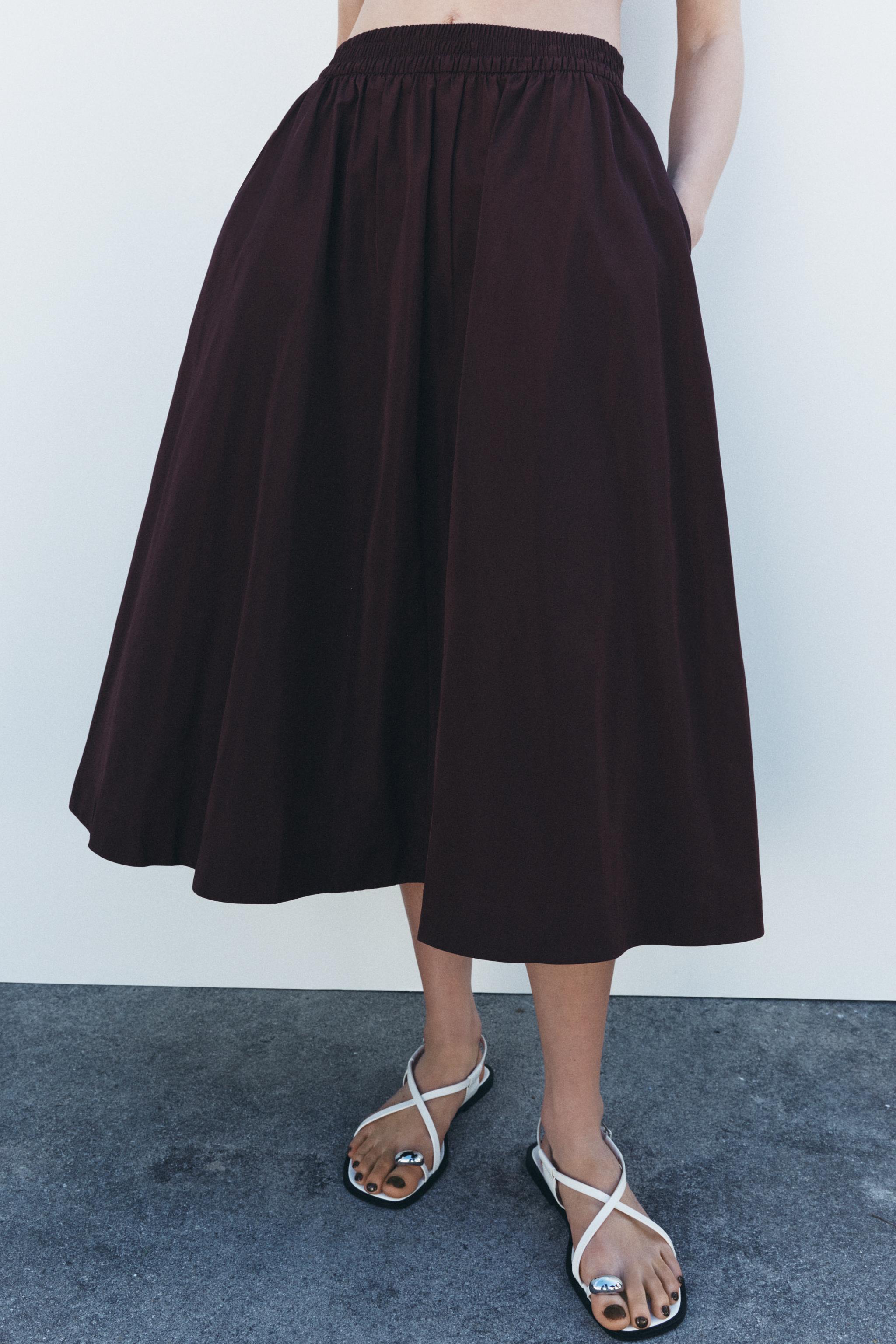 ZW COLLECTION パフ ミディスカート - ブルー | ZARA Japan / 日本