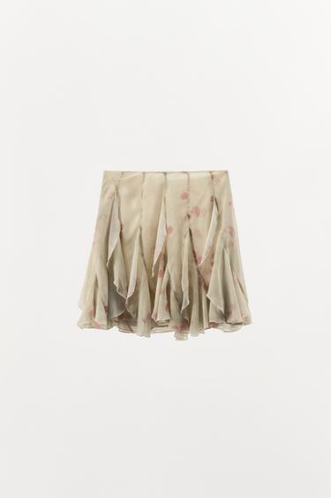 JUPE IMPRIMÉE À VOLANTS - Imprimée de Zara - Image 4