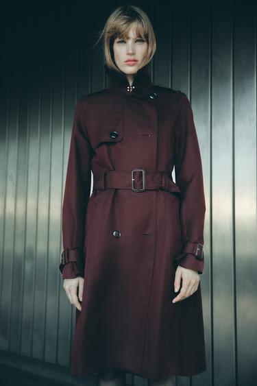 TRENCH WATER REPELLENT ZW COLLECTION - Burgundy de Zara