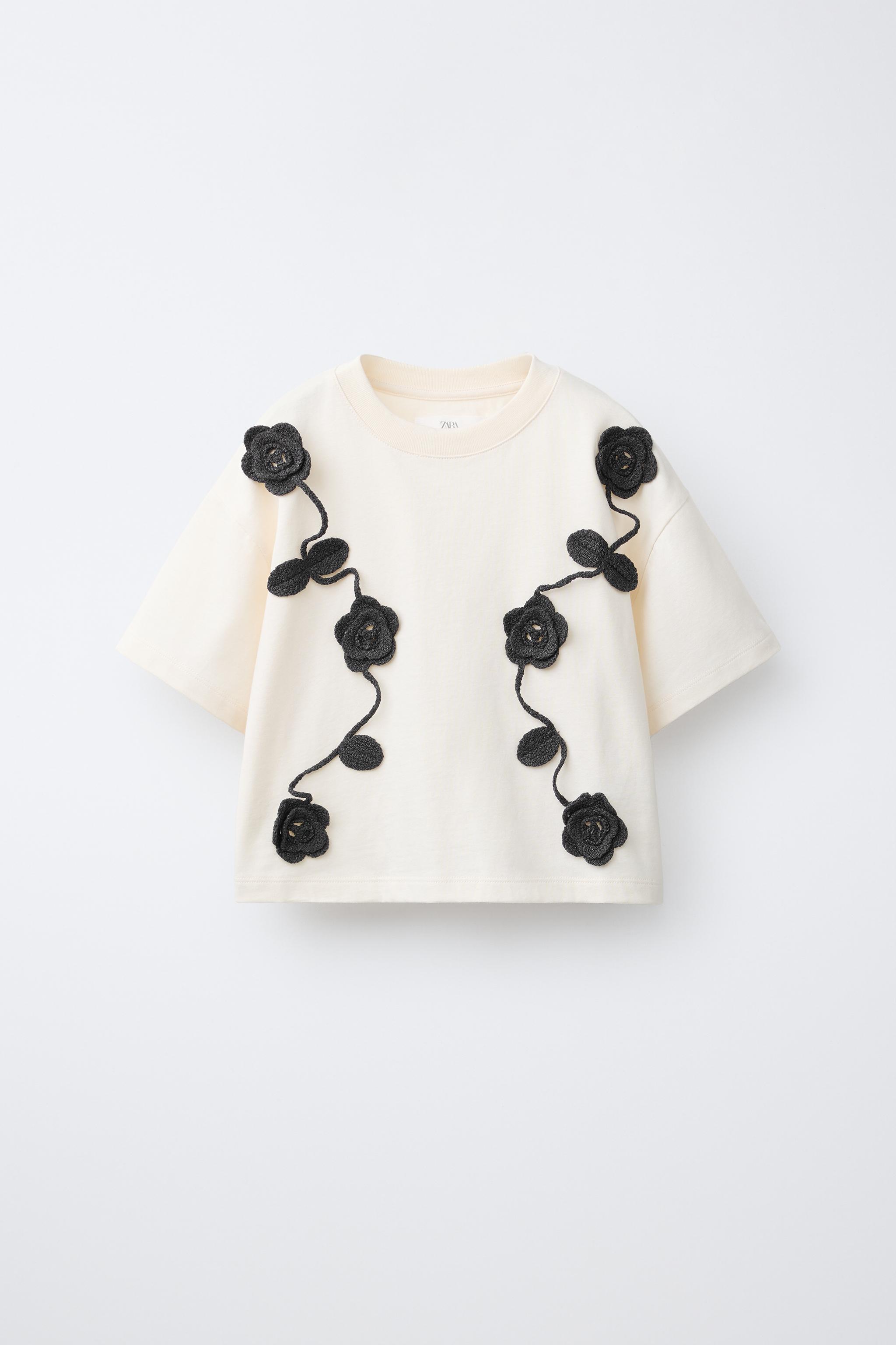 CROCHET FLORAL T-SHIRT