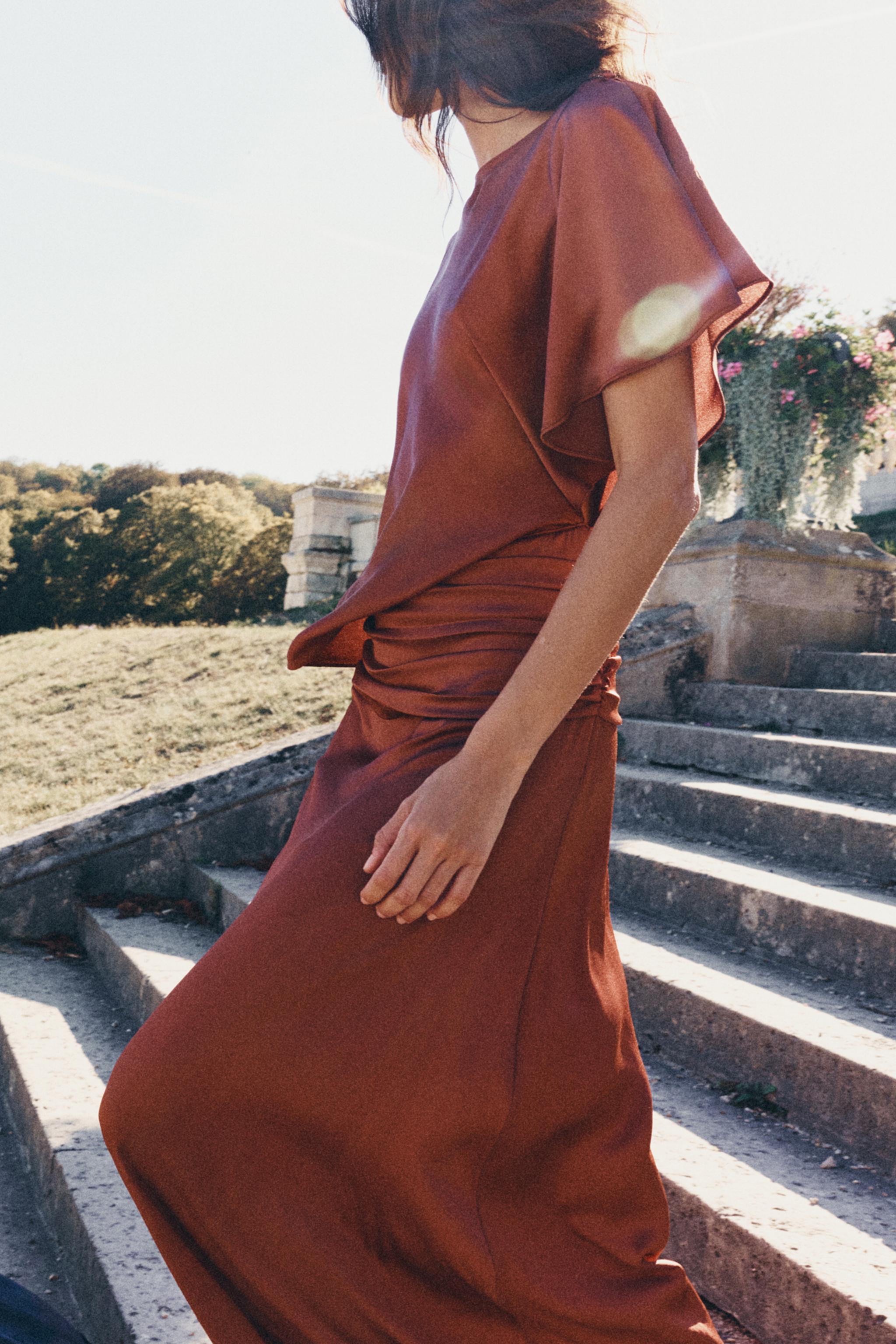 SATIN LONG DRESS ZW COLLECTION
