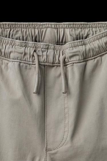 Zara STRAIGHT LEG PANTS WITH LABEL - Brown / Taupe