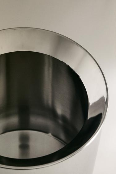SHINY METAL BATHROOM BIN - Silver by Zara - Image 2