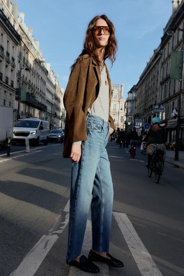 JEAN Z.02 DROIT LONGUEUR 7/8 TAILLE HAUTE - Bleu moyen de Zara - Image 2