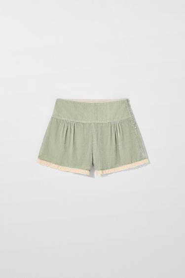 VELVET LACE SHORTS KATE MOSS X ZARA - Light green by Zara - Image 1