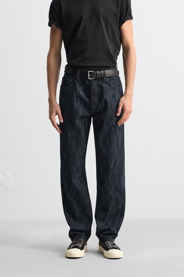 PRINTED STRAIGHT-LEG JEANS - Blue by Zara - Image 1