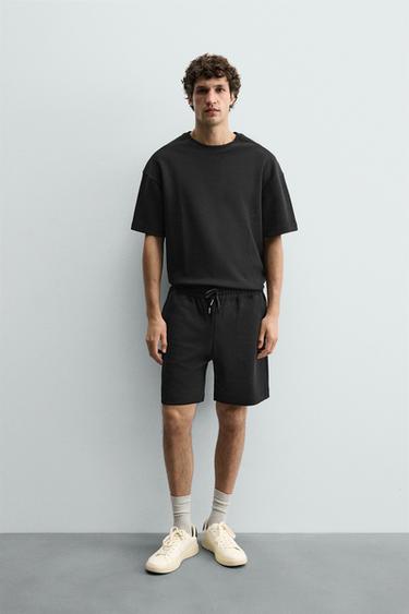 ШОРТЫ-ДЖОГГЕРЫ RELAXED FIT INTERLOCK — ЧЕРНЫЙ от Zara