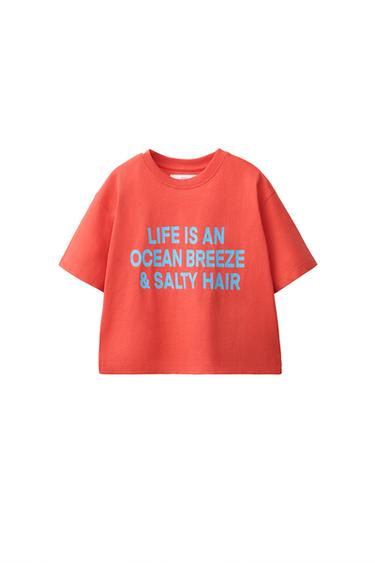 SLOGAN PRINT T-SHIRT - Red by Zara