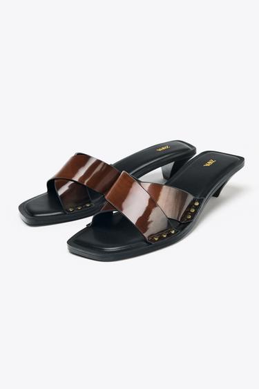 LEATHER KITTEN MULES - Brown by Zara - Image 2