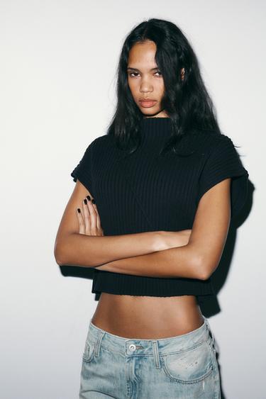 CHALECO PUNTO RIB - Marino de Zara - Imagen 0