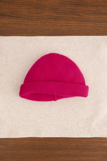 ZARA TIMELESS - BONNET 100 % CACHEMIRE - Rose fluo de Zara - Image 1