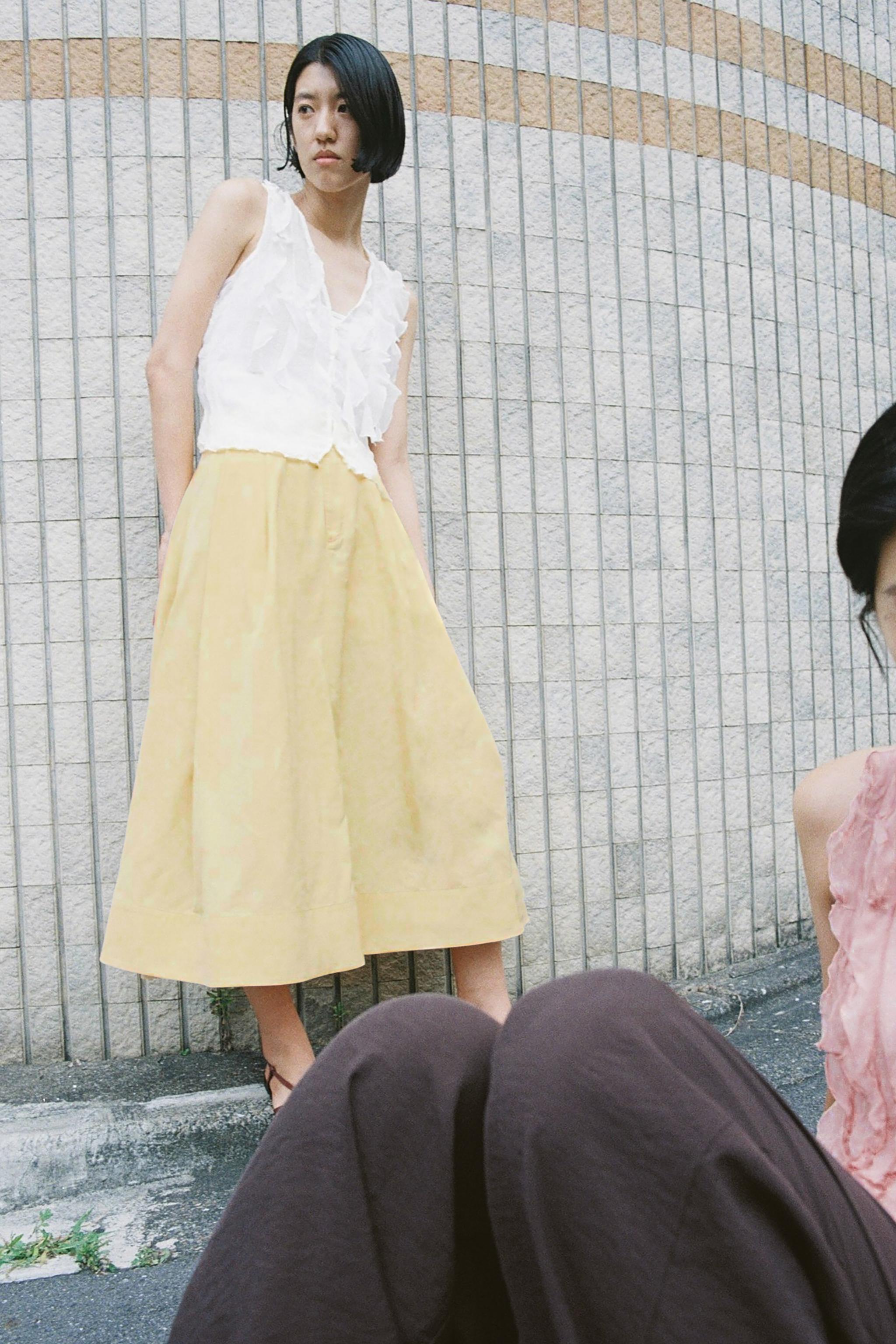 MIDIスカート ZW COLLECTION - イエロー | ZARA Japan / 日本