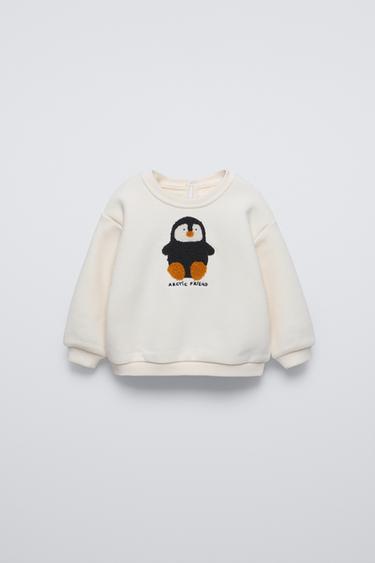 PENGUIN SWEATSHIRT - Light ecru by Zara