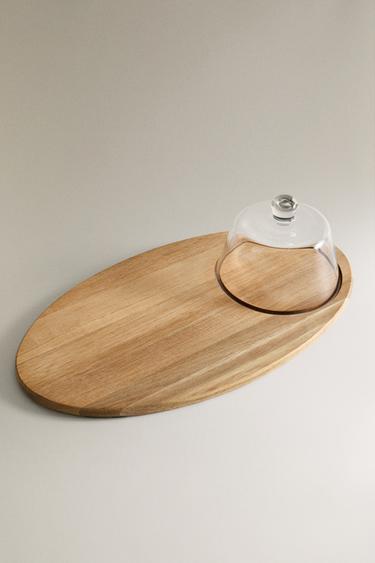 WOODEN TRAY WITH DOME - Light beige by Zara - Image 1