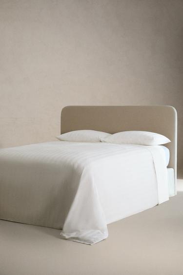 HOUSSE DE COUETTE SATIN RAYURES (500 FILS) - Blanc de Zara - Image 1