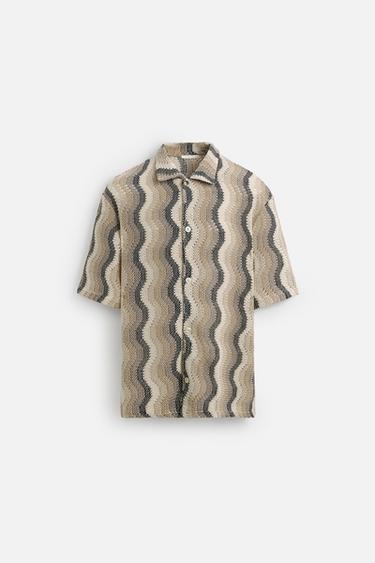 Zara WAVY TEXTURED SHIRT - Multicolored