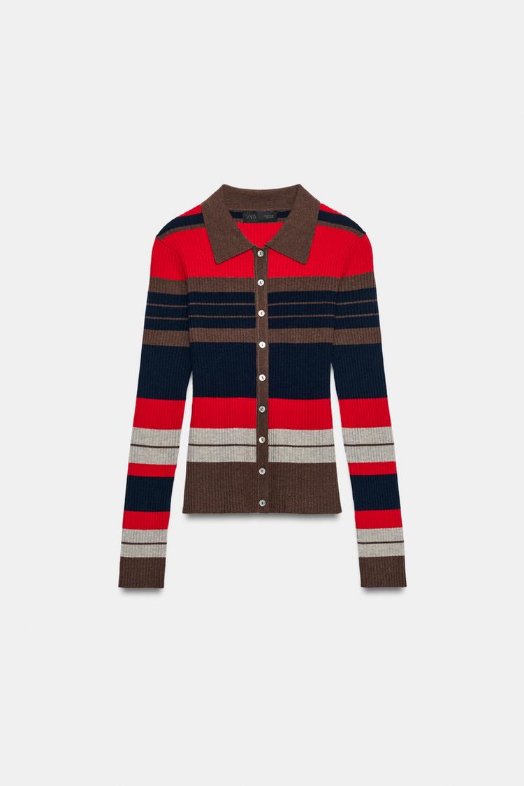 Chaqueta polo punto rayas