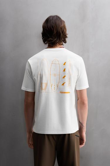 SURF BOARD PRINT T-SHIRT - White by Zara