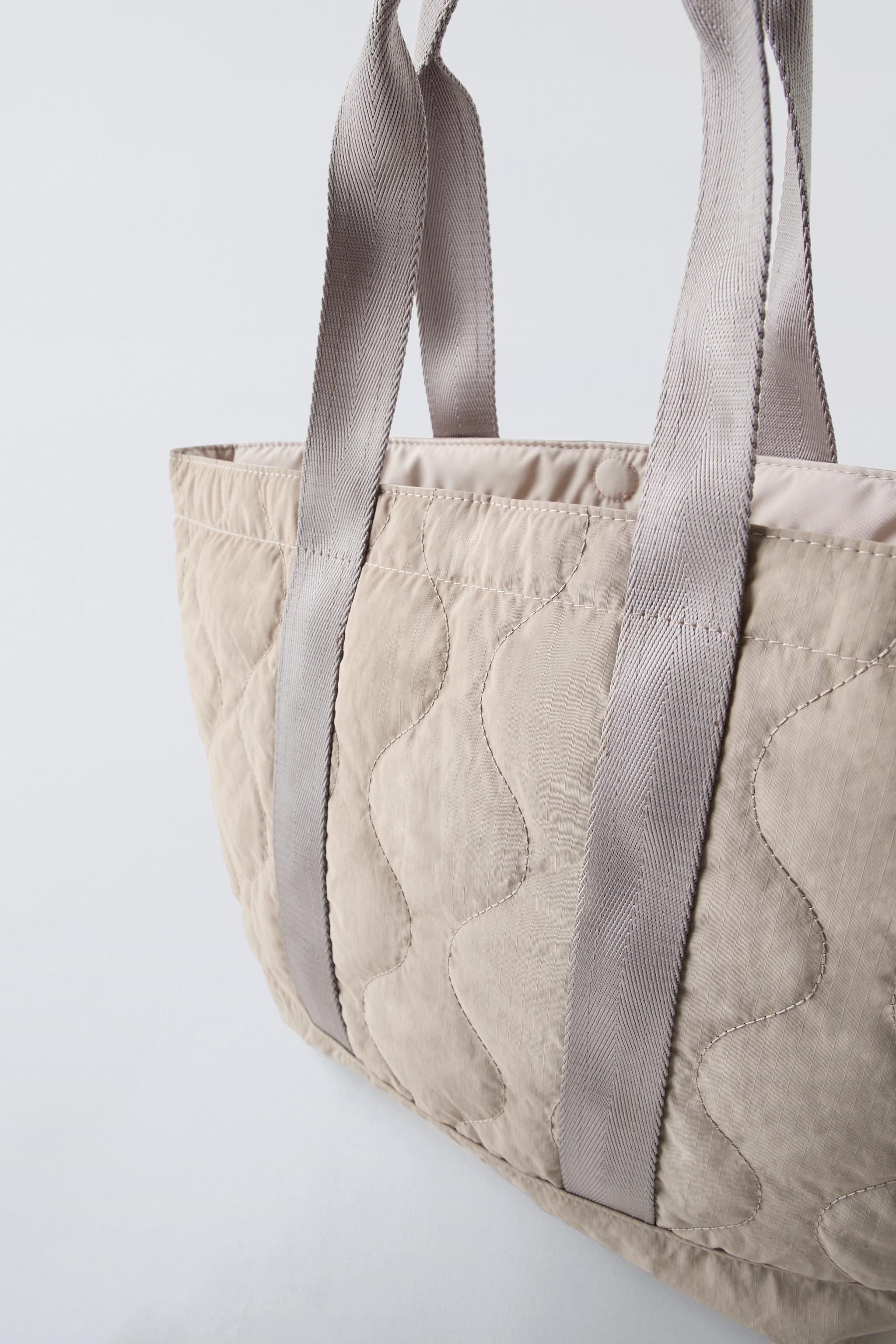 BORSA SHOPPER IMBOTTITA Blu ZARA Italia Italy