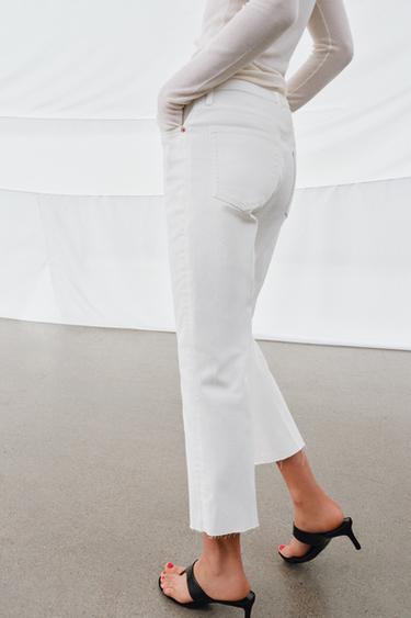 JEAN ZW COLLECTION CROPPED FLARE TAILLE MOYENNE - Blanc de Zara - Image 4