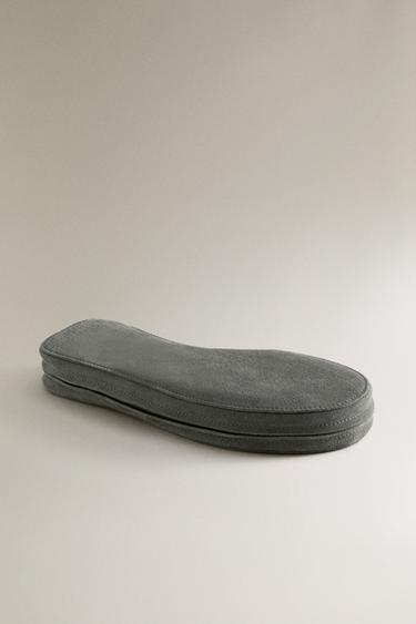 LEATHER SLIPPERS WITH CASE - Grey by Zara - Image 3