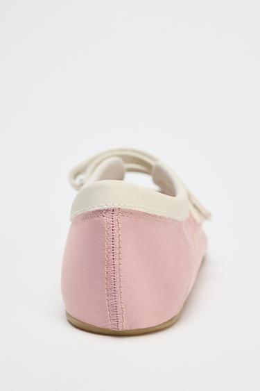 SATIN EFFECT TOPSTITCHED BALLERINAS - Pink by Zara - Image 5