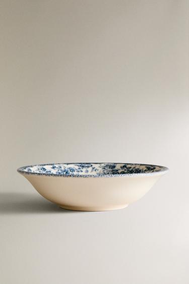 TIGELA DE CERÂMICA COM ESTAMPA FLORAL - Azul da Zara