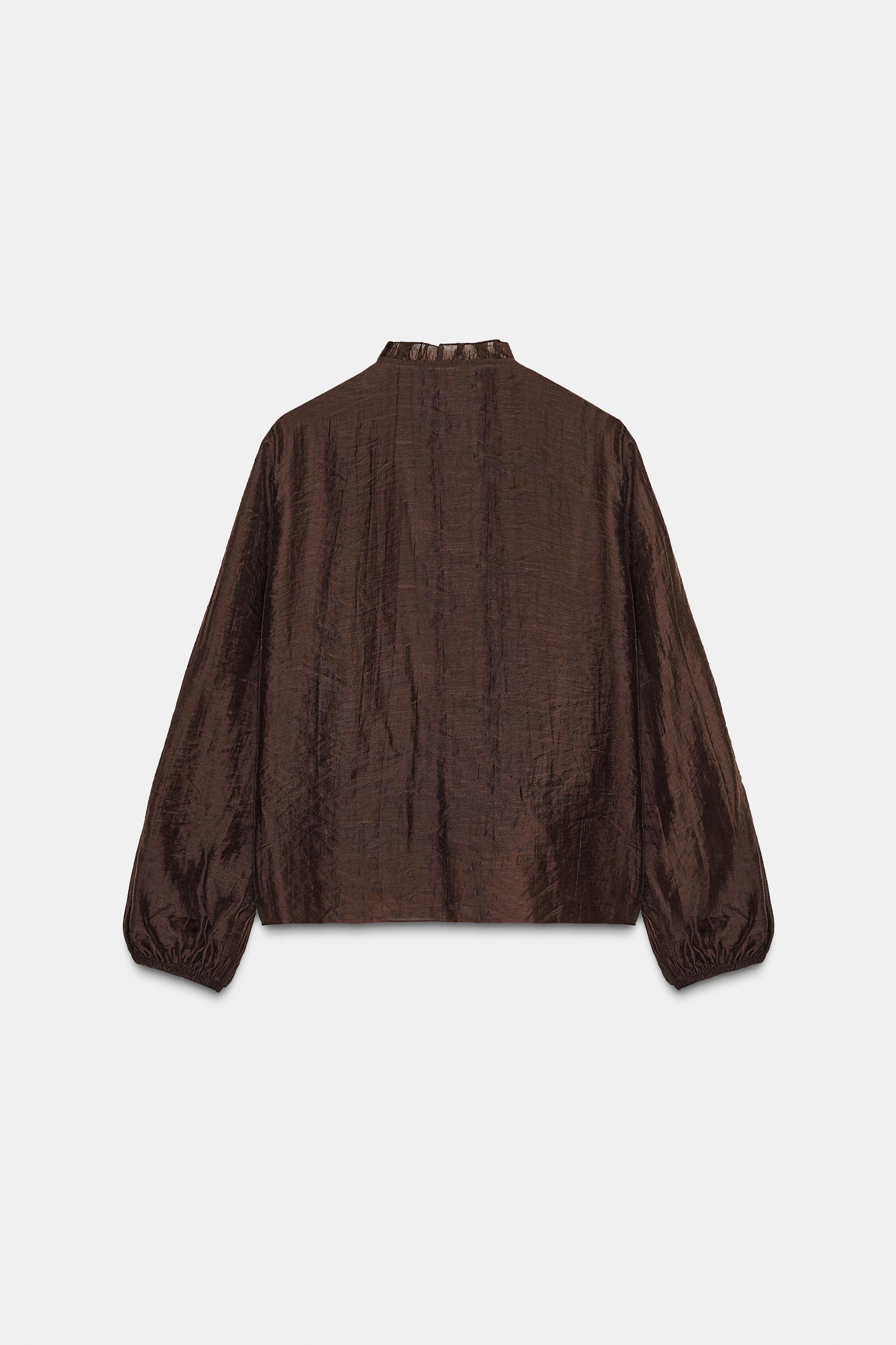 RUFFLED POLKA DOT BLOUSE