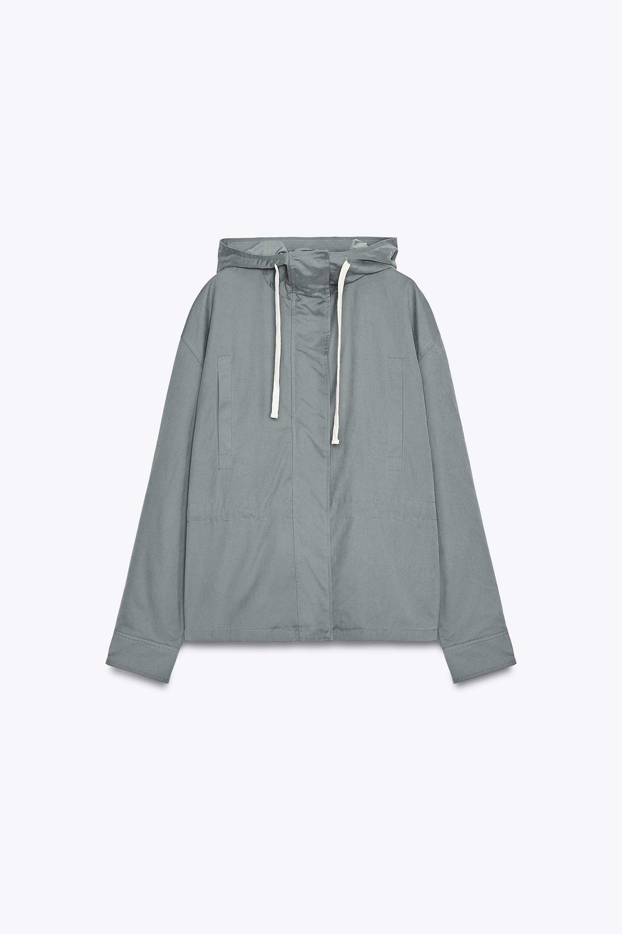 ZARA アウター WATER AND WIND PROTECTION SHORT QUILTED ANORAK - Khaki
